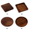 thumbnail image 5 of Wood Coaster Retro Black Walnut Cup Mat Household Tabletop Protector, 5 of 7