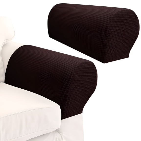 AUQ 2026 New 2Pcs Sofa Arm Covers Armrest Cover High-Grade Spandex Stretch Arm Caps Waterproof Furniture Protector Dustproof Sofa Towel Slipcovers Armchairs Covers