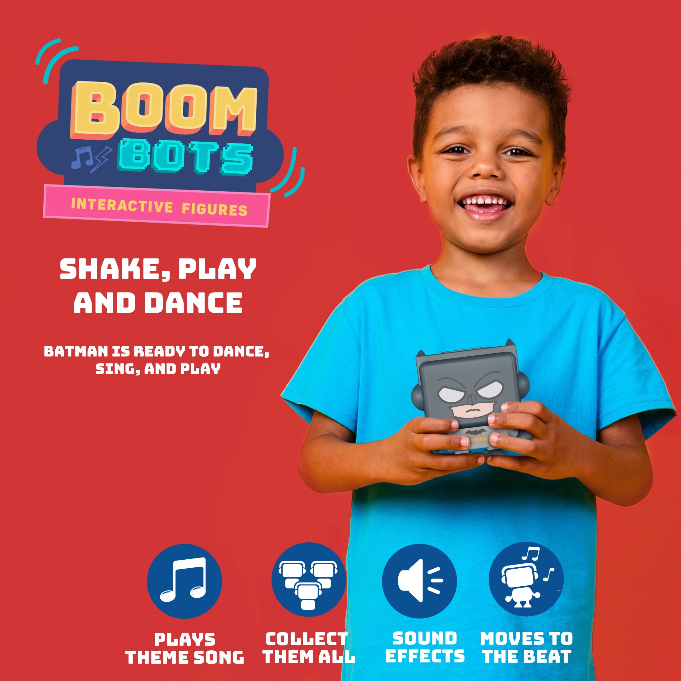 DC Comics Batman Boombot Dancing Musical Toy – Collectible Batman Character with Interactive Sounds & Motion