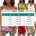 thumbnail image 3 of Lenpel Women's Satin Tank Tops Spaghetti Strap Wrap V Neck Ruched Sleeveless Blouses Casual Loose Camisole Shirts, 3 of 7
