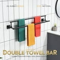 thumbnail image 3 of Bathroom Towel Bars Double Towel Rails Matte Towel Holder for Kitchen Garage Wall Mount Stainless Steel BBKL, 3 of 7