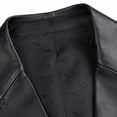 thumbnail image 3 of Hulanddfd Men Blazer Long Sleeve Lapel Collar Button Down Faux Leather Loose Fit Casual Outwear Lightweight Comfortable Everyday Wear, 3 of 8