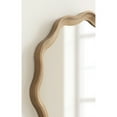 thumbnail image 4 of Kate and Laurel Hatherleigh Transitional Round Wooden Wall Mirror, 28 Inch Diameter, Gold, Modern Scalloped Wavy Wood Circle Mirror for Use in Bathroom, Entryway, or Bedroom, 4 of 9
