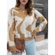 thumbnail image 4 of Suéter de mujer con cuello en V, suelto, informal, 4 of 8
