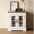 thumbnail image 1 of QinaQin Sideboard Features Storage, Glass Doors, a Built-In Power Outlet, and An Elegant Walnut Countertop. Suitable for Kitchens, Coffee Bars, Pantrys, and Living Rooms, 1 of 6
