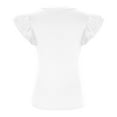 thumbnail image 4 of Puntoco Women tops for Summer Women's Summer Sleeveless Tops V Neck Ruffle Shirts Knit Ribbed Tank Top Blouse White XL(XL), 4 of 5