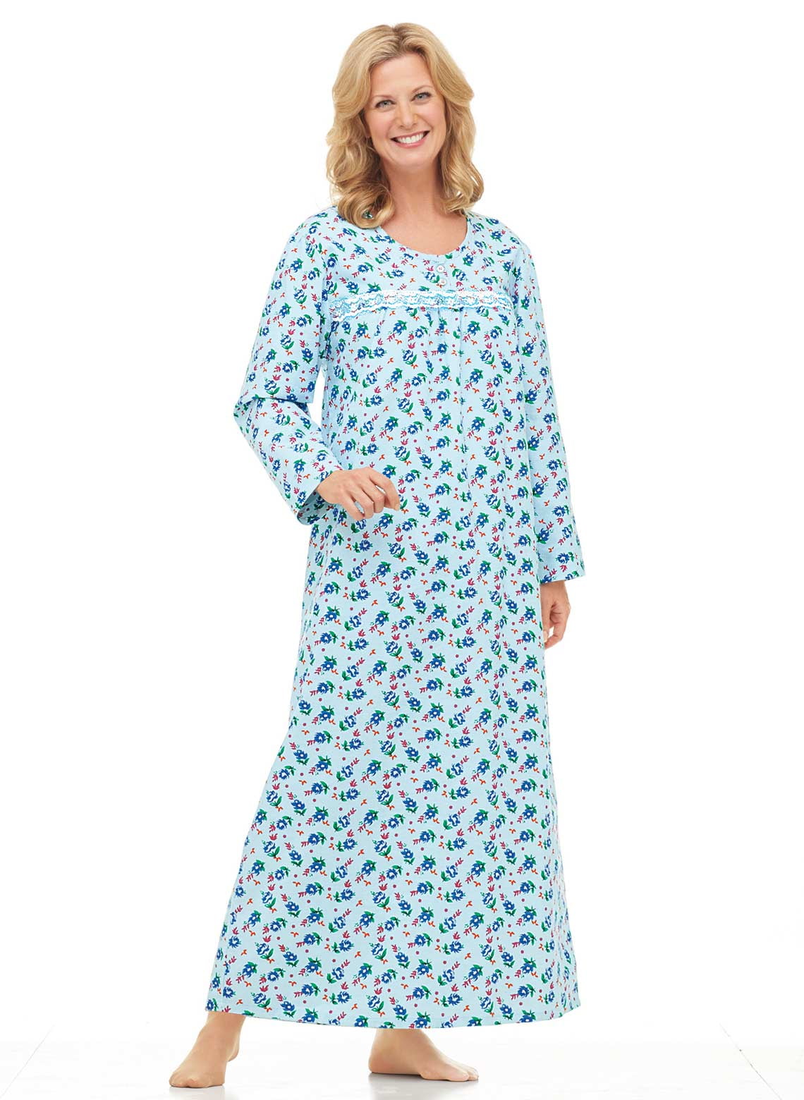 Printed Flannel Gown - Walmart.com