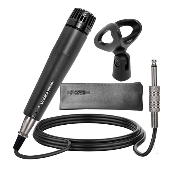 Professional Dynamic Vocal Microphone Neodymium Cardioid Unidirectional Handheld Mic for Singing Karaoke Steel Mesh Grille Metal Body With ON Off Switch   16ft Detachable Cable   Clip   Bag