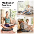 thumbnail image 3 of Round Meditation Cushion, 22" Dutch Velvet Floor Pillow with PP Cotton Filling for Yoga, Zen, Reading, and Floor Seating, Boho Print, 3 of 5