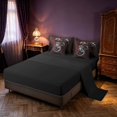 thumbnail image 3 of Manfei Gothic Dragon Animals 7-Piece King Bedding,Vintage Rose Flowers King Bed in a Bag,Red Black,Black Reversible, 3 of 6