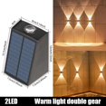 thumbnail image 1 of Lámpara de pared de energía Solar impermeable para exteriores, iluminación luminosa de arriba y abajo para patio, jardín, balcón, decoración de calle, 1 of 4