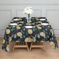 thumbnail image 3 of Yellow Lemon Fruit Leaves Black Pattern Square Tablecloth,Waterproof Square Table Cover,Wipeable Spillproof Washable Table Cover for Home Kitchen Party Decor 42"X42"(107x107cm), 3 of 6