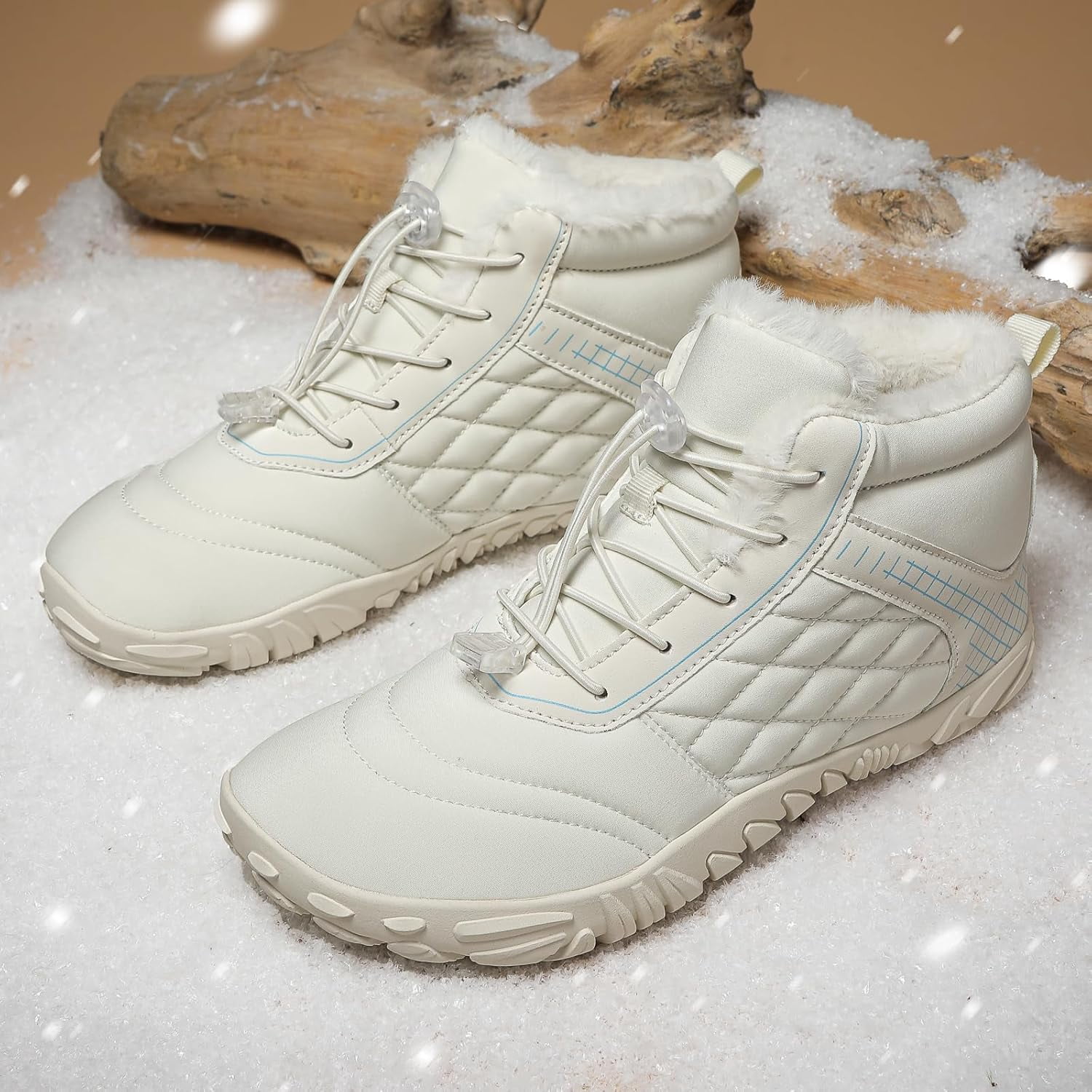 Hiking Shoes Barefoot Mens Wide Shoes Toe Box Winter Cross Trainer Minimalist Anti Skid Shoes For Women Cotton Boots Sneakers Outdoor Ankle Boots Brown Black Green White