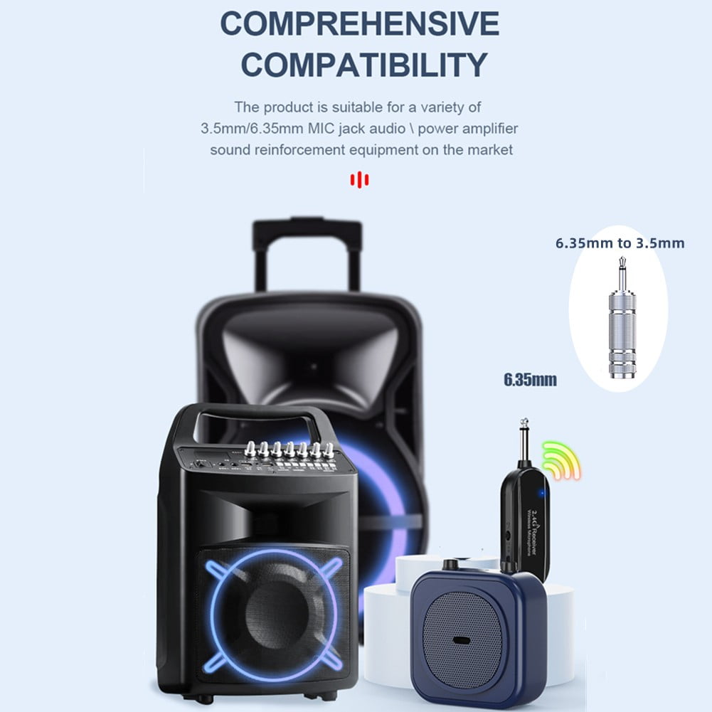 2.4G Wireless Microphone Headset 160FT Range Headset Mic For Voice Amplifier Speaker Karaoke Computer Teaching Meeting Yoga Sing