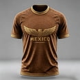 thumbnail image 5 of Zimjoy 2026 Mexico Soccer Jersey for Men World Soccer Game Mexico Team Short Sleeve Mock Crew Neck Football Jersey Shirts Light Brown XL, 5 of 5