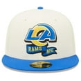 thumbnail image 2 of Men's New Era Cream/Royal Los Angeles Rams 2022 Sideline 59FIFTY Fitted Hat, 2 of 6