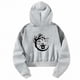 thumbnail image 3 of Sudadera con capucha corta para mujer, sudadera, regalo, ropa informal de otoño, camisetas de manga larga para uso diario, oficina, invierno Gris, 3 of 7