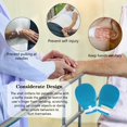 thumbnail image 3 of 2 guantes de sujeción para las manos con demencia, guantes antiarañazos de seguridad transpirables para pacientes de edad avanzada, guantes de sujeción de doble cara azules, 3 of 5
