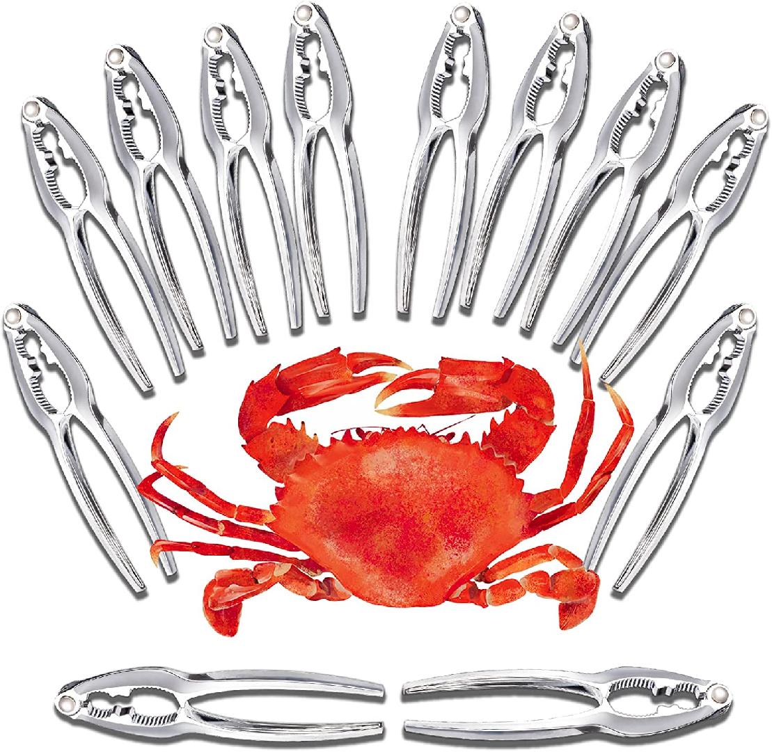 Crab Crackers and Tools, 12 Pieces Enhanced Crab Leg Crackers with