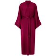 thumbnail image 1 of Women's Long Silk Robe Satin Kimono Lightweight Bathrobe for Bridesmaids, 1 of 6