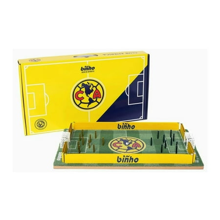Binho Board Club America Football Edition 2-Player Classic Board Game with Iconic Club America Logo on Turf and Stadium Stripe Backdrop