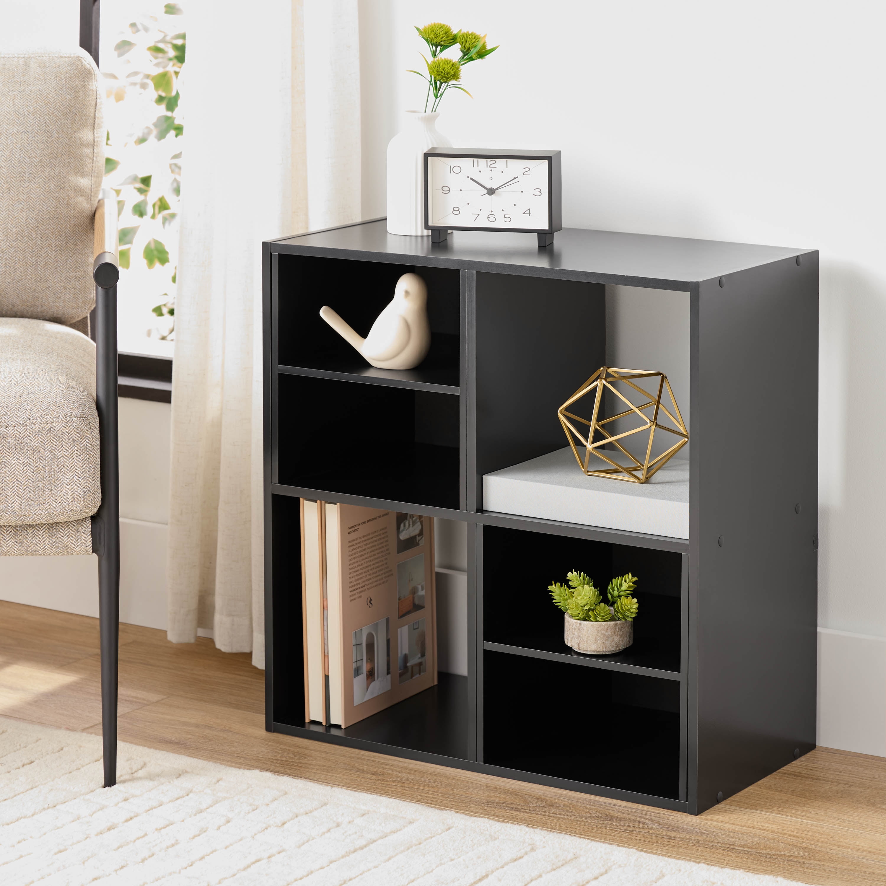 Mainstays 4 Cube Storage Organizer, Black