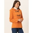 thumbnail image 2 of Chaquetón Allegra K con capucha y bolsillos profundos con cremallera delantera corta Naranja S, 2 of 6