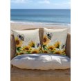 thumbnail image 5 of Outdoor Pillows Waterproof, Sunflower Leaves Bedding Throw Pillows with Insert for Couch Sofa Bed, Bee Spring Retro Farmhouse 16x16 Inch Pillowcases Decorative Camping Patio Pillow Set of 1, 5 of 8