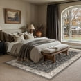 thumbnail image 5 of BERTHMEER 8'x10' Area Rugs for Living Room Dining Room Bedroom Farmhouse Office Oriental Vintage Traditional Floral Carpets Non Slip Machine Washable Large Rugs, Black Beige, 5 of 7