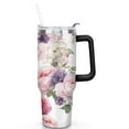 thumbnail image 2 of Watercolor Rose 40oz Stainless Steel Vacuum Insulated Tumbler with Lid and Straw Gifts for Mom Friend Sister Grandma, 2 of 7