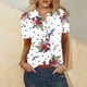 thumbnail image 2 of Gibobby Camisa Elegante Para Mujer Blusa de manga corta con cuello redondo y botones estampados de lunares florales a la informal para mujer（Blanco， XL), 2 of 5