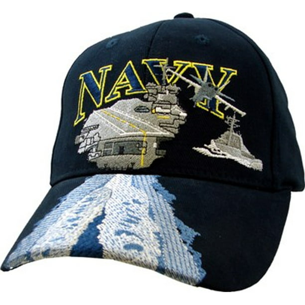 Eagle Crest Navy USN with Aircraft Carrier Embroidered Ball Cap
