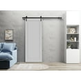 thumbnail image 3 of Sturdy Barn Door 32 x 80 inches | Quadro 4111 Matte Grey | 6.6FT Rail Hangers Heavy Hardware Set | Solid Panel Interior Doors, 3 of 6