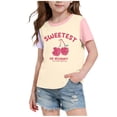 thumbnail image 2 of WRKEKC Girls T Shirts Cherry Print Cotton Short Sleeve Round Neck Breathable Tee for 3-14 Years Summer Sweet Style Lovely Design, 2 of 6