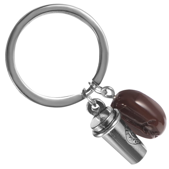 Supvox 1Pcs Coffee Bean Keychain Smooth Zinc Alloy Keychain for Outdoor Use