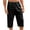 Black, variant on Capri Pants for Men Casual Summer Capris with Pockets Elastic Waist Drawstring Beach Pants