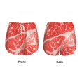 thumbnail image 5 of Picia Beef Steaks Pattern Women's 2 in 1 Athletic Running Shorts High Waisted Workout Casual Gym Sweat Shorts with Comfy Liner Zipper Pockets-X-Large, 5 of 9