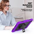 thumbnail image 4 of Case for iPad Air 11 Inch M3 2025/M2 2024 (7th/6th Gen) with Screen Protector, 360 Degree Rotating Kickstand Hand Strap Heavy Duty Shockproof Cover with Shoulder Strap, Purple, 4 of 7