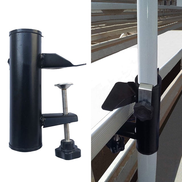 COSMOBETTY Soporte Fijo Negro Para Sombrilla De Patio Con Abrazadera Para Y