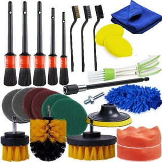 Vioview Car Cleaning Detailing Kit Interior Cleaner, 14pcs Car Cleaning Supplies with High Power Portable Car Vacuum Cleaner, Detailing Brush Set, Win