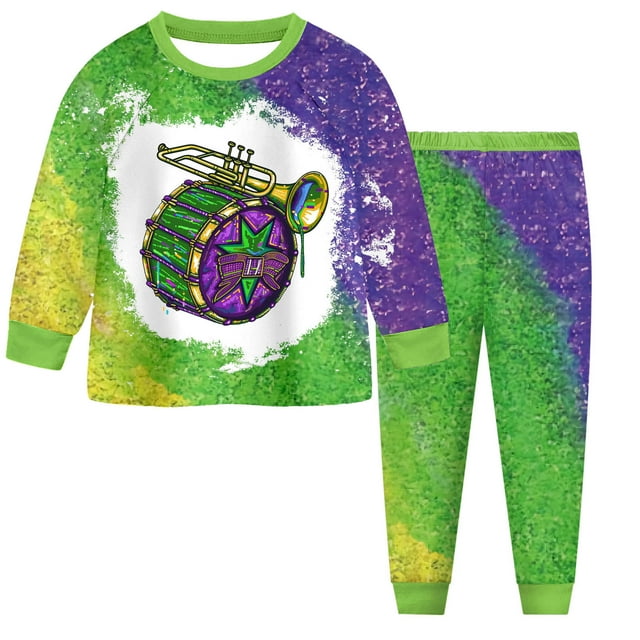2 Piece Pyjamas Set For Boys And Girls T Shirt And Pants Outfit For Kids Carnival Party