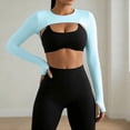 thumbnail image 5 of QSAWXQZ Women's UV Protection Bolero Shrug Cooling Arm Sleeves Cropped Athletic Cover Up with Thumb Hole Breathable Stretchy for Running Tennis Sports Free Size, 5 of 8