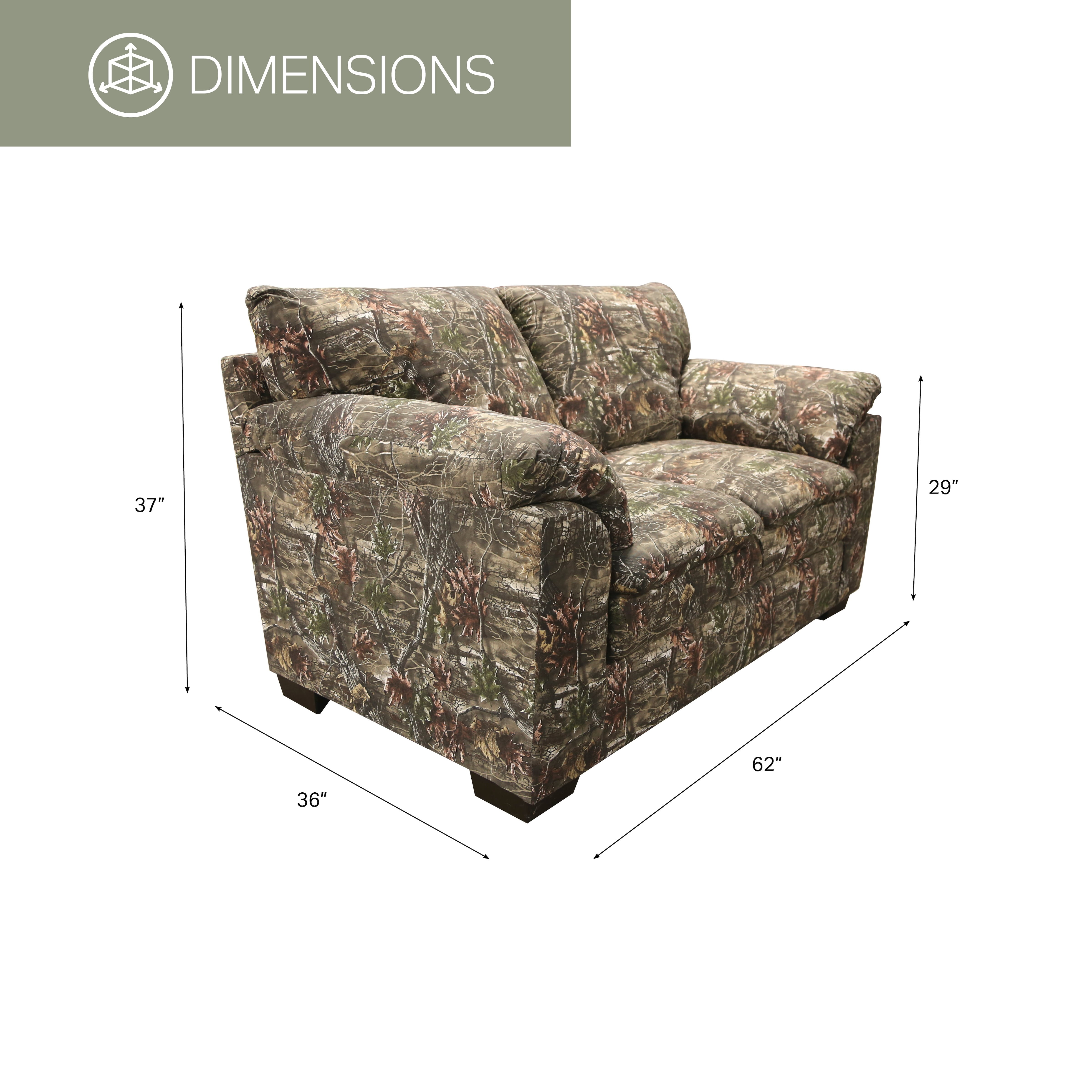 American Furniture Classics Model 8-020-A452V3 Loveseat in Superflauge Camo Fabric