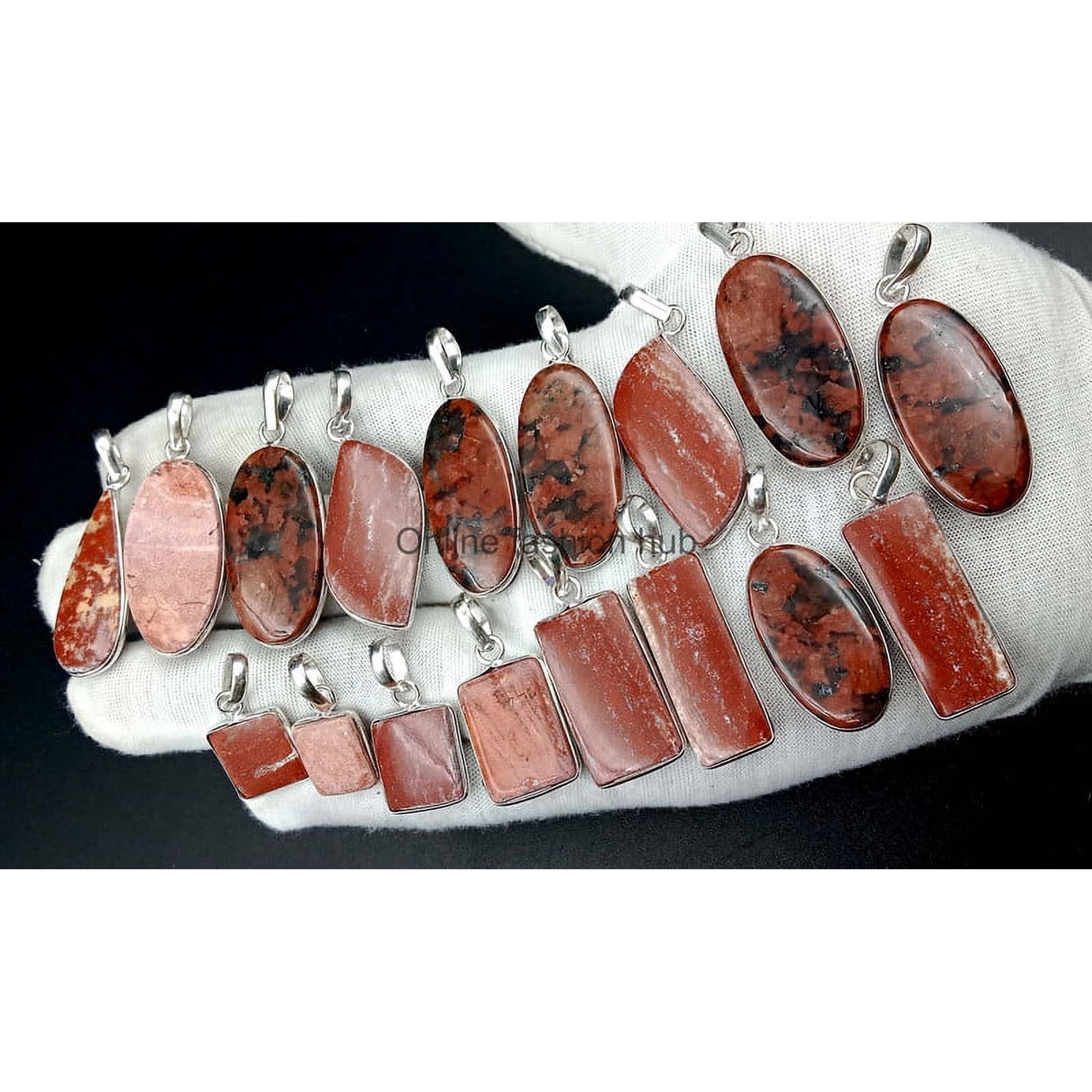 Crazy Lace Agate Gemstone 925 Sterling Silver Plated Handmade Pendant 5 pcs