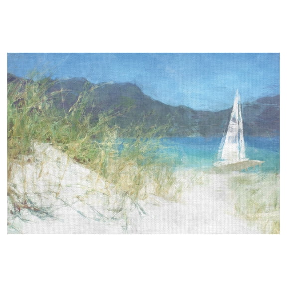 Masterpiece Art Gallery Yacht Waiting At The Coast By Noah Bay Canvas Art Print 24" x 36"