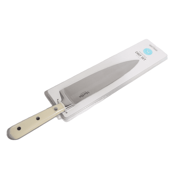 Martha Stewart Stainless-Steel Chef Knife, 8" Blade, Off-White