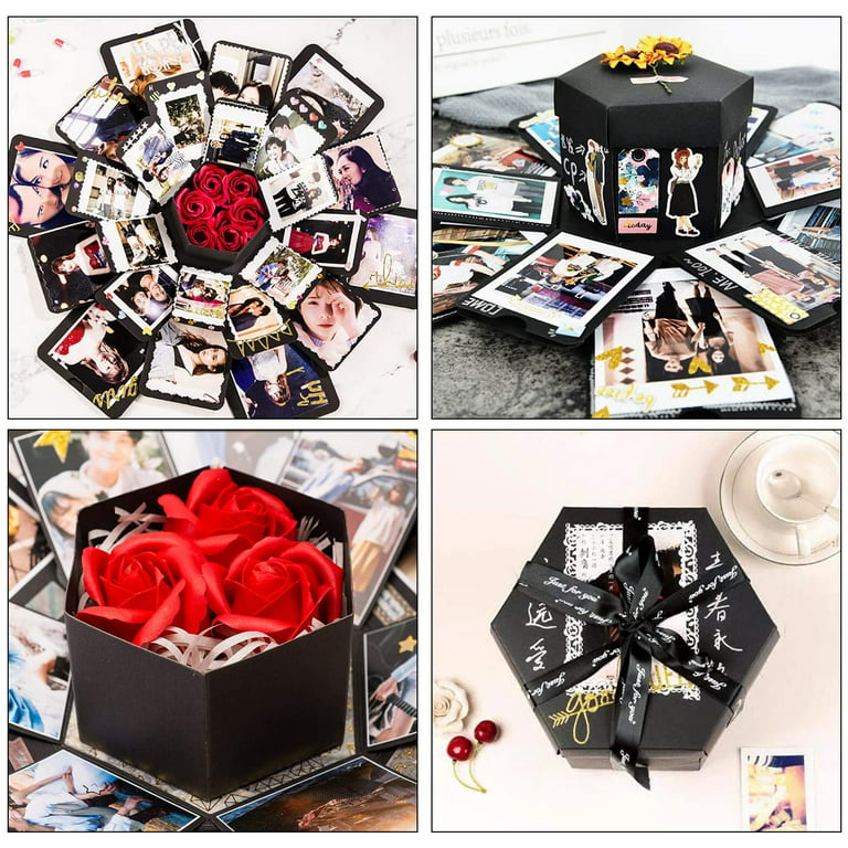 Surprise box, creative explosion box DIY gift scrapbook and photo album  gift box as a birthday present about love, surprise to open 