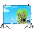 thumbnail image 1 of EREHome Étoile de Mer 7x5ft sur la Plage Toile de Fond en Polyester pour Studio, 1 of 3
