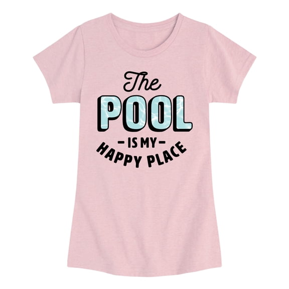 Instant Message - Pool Happy Place - Youth Girls Fitted Short Sleeve T-Shirt