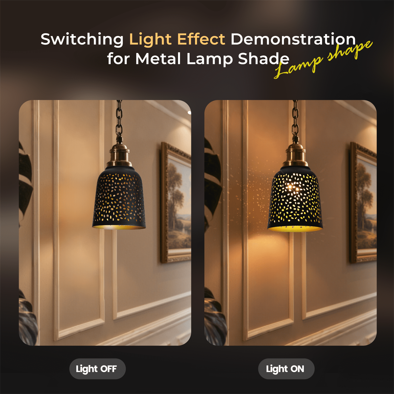 4-Pack Metal Ceiling Fan Light Covers Shade with 1-5/8" Fitter,  AEELLEEA Bell Lamp Shaped Cover for Chandelier Ceiling Fan Light Cover
